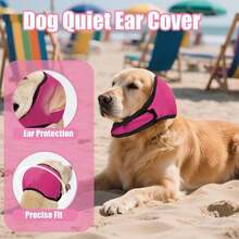1PC Dog Ear Muffs & No Shake Ear Wrap For Hematoma, Bathing, Drying,Swim& Noise Anxiety Relief - Elastic Waterproof Ear Protector With Calming Hoodie Design For Grooming/Head Ear Cover - Multicolor - View 12