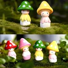 2pcs/10pcs Random Mushroom Fairy Doll, Fairy Garden Decor, Creative Cartoon Figurine, Resin Miniature Mushroom Statue, Suitable For Cake, Dollhouse, Garden Decor, DIY Accessories - Mushroom - View 2