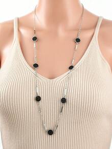 TopHanqi 圆形装饰项链 - 銀色 - 查看 1