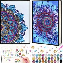 Bộ tranh đính đá, họa tiết bướm và mandala, sổ phác thảo bằng da PU, tranh khảm pha lê, đồ thủ công mỹ nghệ bằng da, thích hợp cho học tập, văn phòng, vẽ tranh nghệ thuật. - Nhiều màu - Xem 7