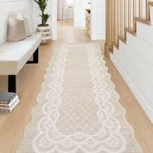 Washable Rugs, Rug Modern Geometric Living Room Rug, Stain-Resistant Scalloped Throw Rugs, Soft Faux Wool Carpet For Bedroom Entryway Office Dorm - Beige(60*230cm) - View 4