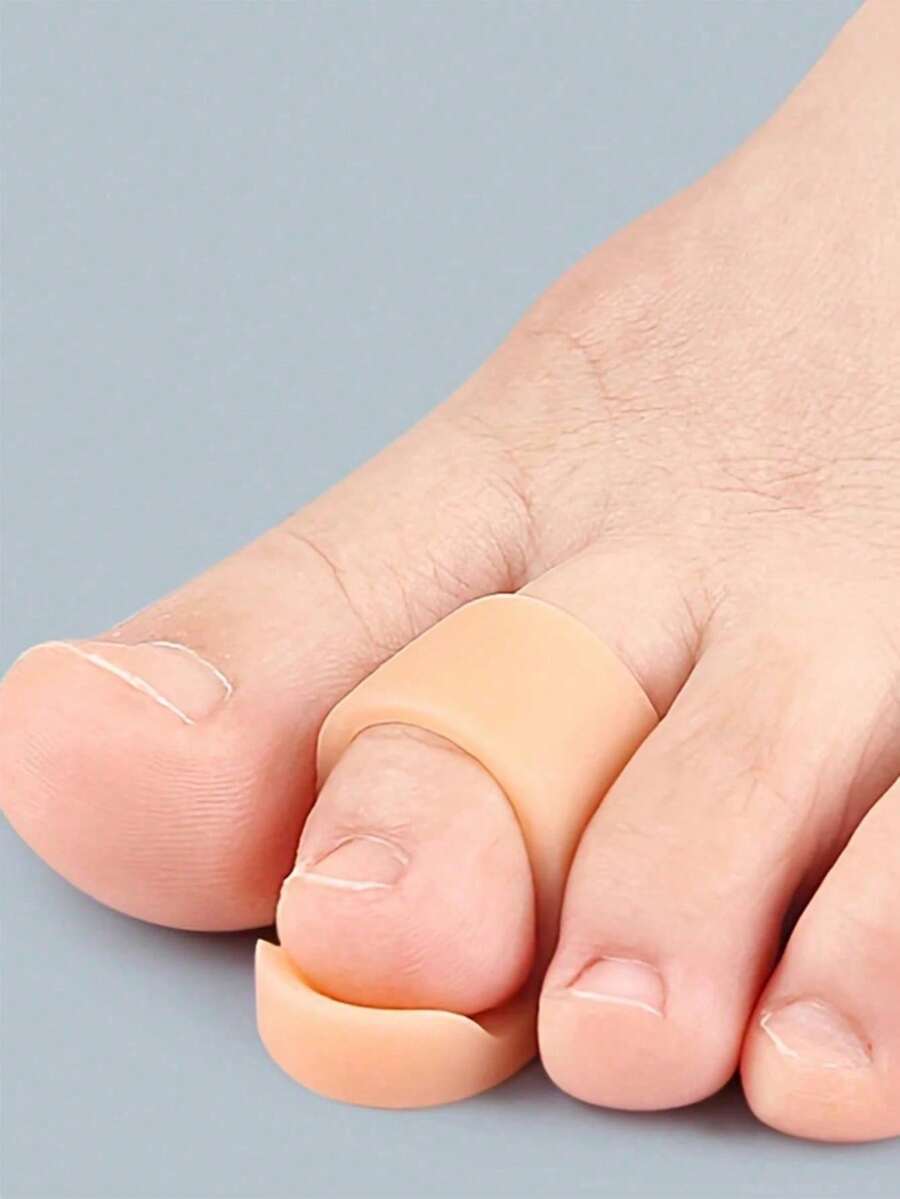 1/2Pcs Gel Toe Support Caps, Soft Silicone Toe Protector Sleeves, Universal For Men & Women, Cushion Curled Clawed Droopy Toes, Lift & Relieve Deformed Toes, Wear-Resistant High Heel Toe Pads, Comfort Toe Separators, Practical Gift For Parents - Multicolor - View 1