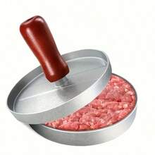 重型合金汉堡肉饼压模 - 手动圆形肉饼制作器，带汉堡压模，适用于餐厅、烧烤、商业用途 - 以及 - 馅饼、肉馅饼、饺子（无修改） - 彩色 - 查看 2