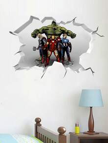 Marvel 3D Wall Sticker - Avengers: Climbing Wall Decal - Suitable For Living Room, Bedroom, Kitchen, Dining Room, Home Decor Gift, Wall Decoration - Multicolor - View 9