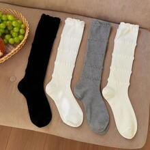 1 par de calcetines de tobillo blancos con volantes finos, ligeros para primavera/verano - Multicolor - Ver 7