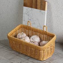 Cesta de almacenamiento para colgar en la pared, contenedor, cesta decorativa tejida a mano, cesta de almacenamiento de cocina para jardín, maceta, sala de estar - L - Ver 3