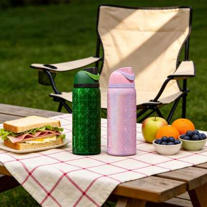  1个 Owala 30盎司便携式双层真空隔热吸管杯，大容量保温杯