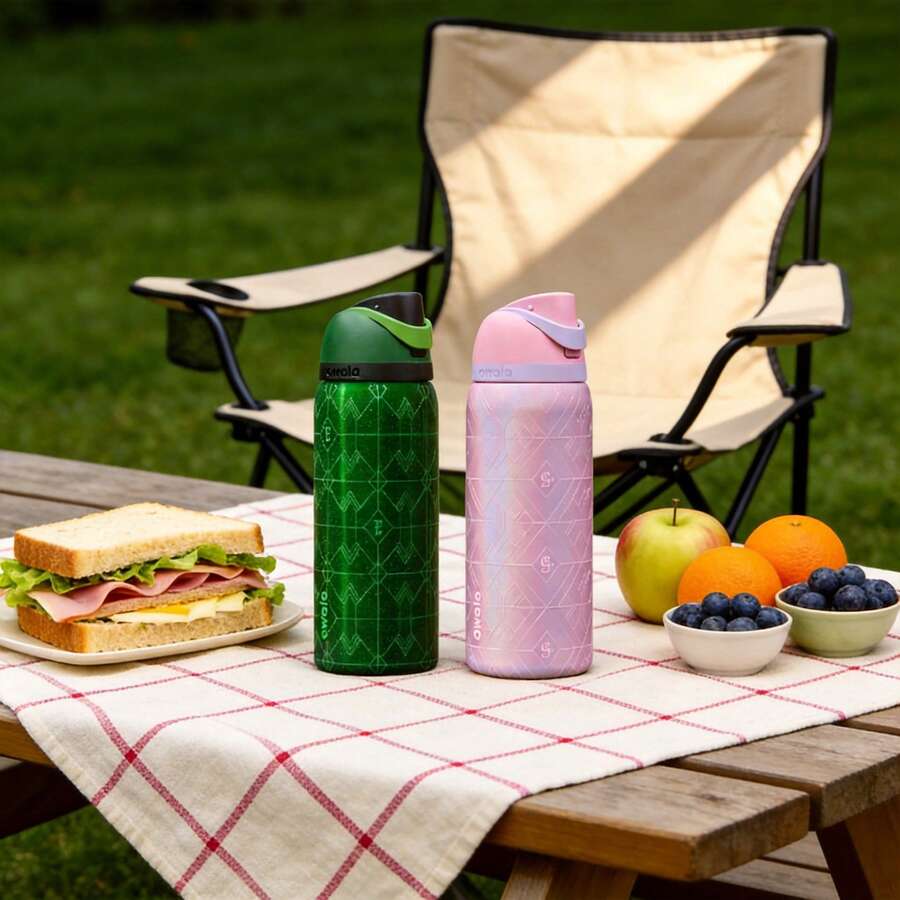 1个 Owala 30盎司便携式双层真空隔热吸管杯，大容量保温杯