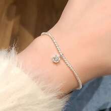 Vòng tay thời trang lấp lánh đính kim cương hình ngôi sao tinh tế bằng bạc Sterling mạ vàng Y2K dành cho nữ, thiết kế cổ điển Pháp độc đáo, quà tặng ý nghĩa. - Vòng tay bện 1 carat - Xem 7