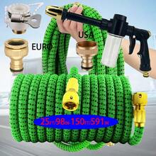 高压花园软管、可伸缩洗车软管、软水管、洗车水枪、喷嘴、花园浇水软管、草坪洒水软管、清洁水管 - B - 查看 2