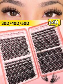 Rikuaild Bộ mi giả tự nhiên mềm mại 608/640 miếng 30D+40D+50D+60D/30D+40D+50D/40D+60D+80D+100D/10D+20D+30D+40D Độ dày cao, cong chữ D, chiều dài hỗn hợp 8-16mm, thích hợp trang điểm hàng ngày, hóa trang hoạt hình, bộ mi giả, mi rời, mi dày, mi giả, phù hợp với mọi hình dạng mắt. - D - Xem 7