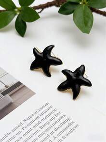 1 Pair Women's Fashionable And Fresh Ocean-Themed Star-Shaped Earrings. Ideal For A Fresh, Vacation, Or Girly Look. Perfect For Summer And Beach Vacations. Easter Gift. Mother's Day Gift. - Starfish - View 9