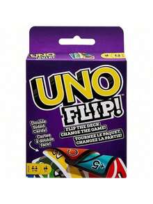 Mattel 美泰游戏 UNO FLIP！双面卡牌游戏，家庭聚会桌游，采用明暗双面卡牌机制，适合 7 岁及以上旅行者（112 张卡牌） - GDR44 美泰 UNO 翻轉撲克牌 - 查看 11
