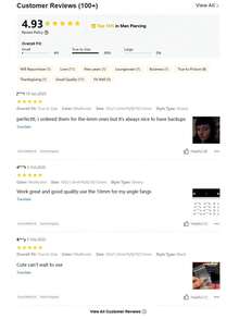 16件套眉部穿孔饰品，不锈钢弯杆迷你眉环，垂直唇钉，耳廓、耳软骨、耳轮、耳屏穿孔饰品，男士适用，16g，6mm/8mm/10mm/12mm - 彩色 - 查看 2