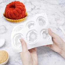 3D Raspberry Silicone Mold - 6 Cavity Fruit Pudding Raspberry Mold, Suitable For Mousse Cake Baking, Ice Cream, Cake Decoration - Black and White - View 5