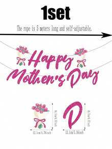 母亲节快乐悬挂装饰横幅，适用于母亲节生日用品、母亲节派对装饰、母亲节礼物和家居装饰，是母亲节主题派对的理想之选 - 均碼 - 查看 11