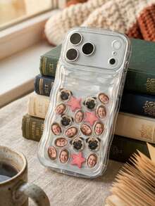 Funda de teléfono personalizada - Funda de teléfono con foto personalizada y bordes ondulados - Funda de teléfono transparente de TPU con decoraciones flotantes - Regalo personalizado para amigos y familiares - Ideal para uso diario, protección del teléfono y decoración - Rosa - Ver 7