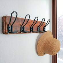 Key Holder For WallCoat Rack  Mounted - Eavy Duty Farouse Rustic  Coat Anger Wit 5 Wire Ooks  Clotes At Jacket Towel RusticWire G25A Rustic Wn And Black - Rustic Brown Black - View 2
