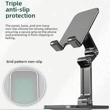 Bộ 5 giá đỡ điện thoại bằng chất liệu ABS có thể điều chỉnh, gập gọn và tháo rời, phù hợp với điện thoại thông minh/máy tính bảng từ 4.0-11.0 inch, có miếng đệm chống trượt và chống trầy xước, màu đen - Thiết kế có thể điều chỉnh, gập gọn, bền bỉ. - Nhiều màu - Xem 12