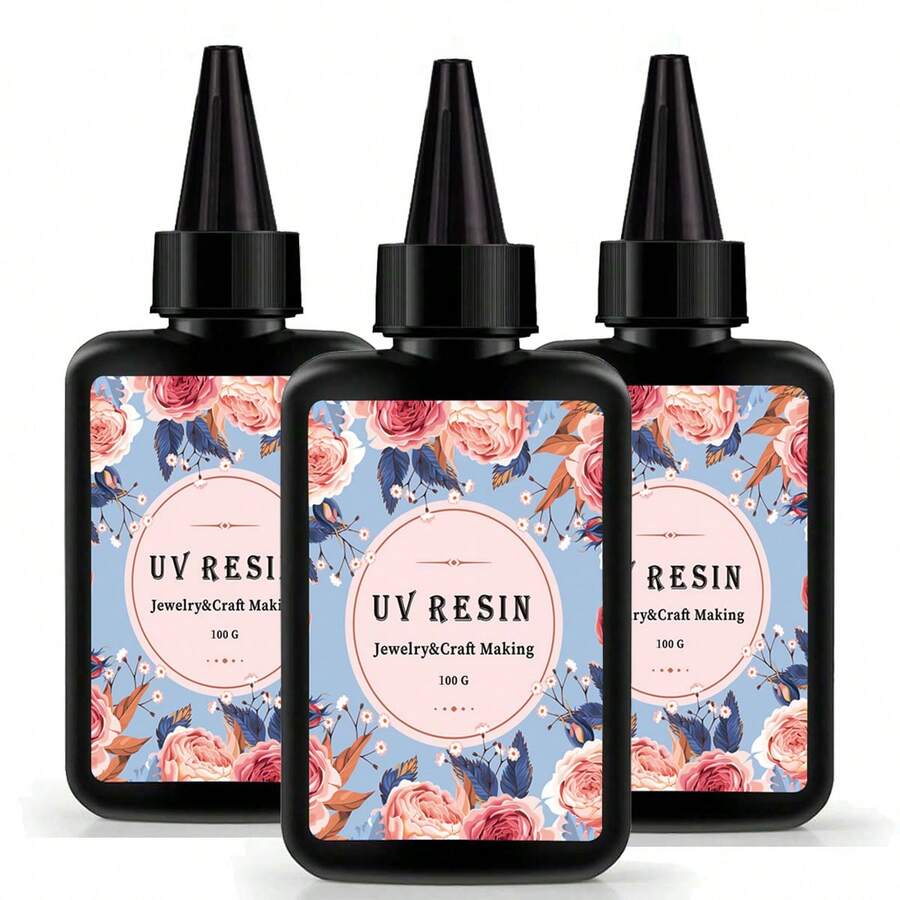 Nhựa UV 300g, nhựa epoxy trong suốt dạng cứng được nâng cấp, đóng rắn bằng tia UV, dùng cho đồ thủ công mỹ nghệ và trang sức. - Nhựa UV - Xem 1