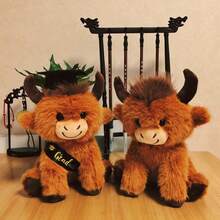 1 pieza Gorro de doctor de estilo de dibujos animados con muñeco de peluche de vaca de las tierras altas, muñeco de peluche suave, regalo de graduación para estudiantes, niños, universidad, escuela secundaria, jardín de infantes, unisex - Multicolor - Ver 9