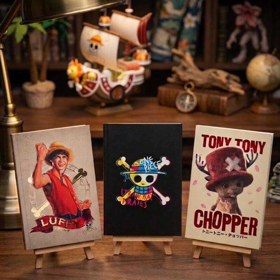 Netflix 1本官方授权的《海贼王》笔记本，封面印有蒙奇·D·路飞草帽海贼团的日记本，可用于写作、书写，是生日和节日的收藏礼物。 - 彩色 - 查看 1