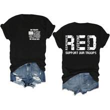 Red Friday Shirt On Fridays We Wear Red Tshirt Remember Everyone Deployed Shirts For Men Women Camisetas Para Mujer Camisas Para Mujer Graphic Tees Summer Tops For Women - 黑-1 - 查看 6