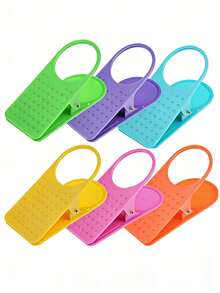 1pc Multi-Color Anti-Spill Desk Cup Holder Clip, Portable Clip-On Cup Rack With Extended Tabletop Design, Made Of Sturdy Plastic With Non-Slip Dotted Surface, Suitable For Preventing Spills On Office Desks, Study Tables And Home Workstations, Can Hold Coffee Cups, Water Bottles And Mugs, Helps Organize Desk And Save Space - Tableside Water Cup Clip - View 4