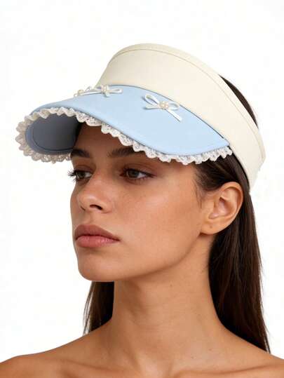 1顶时尚新款百搭女士无檐遮阳帽，优雅简约，舒适透气，适合户外活动、购物、旅行、度假、日常佩戴。