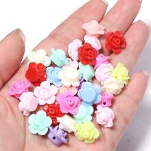 100 pcs Manik Resin Mawar Mini Warna-warni, Sempurna untuk Membuat Kalung, Gelang, Bangle, Gantungan Kunci dan Aksesori Perhiasan Lainnya - mawar - View 5