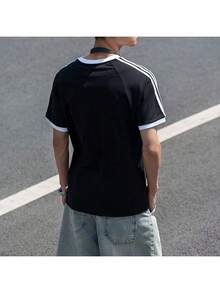 Adidas Originals 男士休闲修身圆领短袖T恤，2026夏季新款 KB2459 - 黑色 - 查看 5