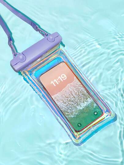 Laser Air Cushion Shockproof Waterproof Phone Bag, Halter Sealed Transparent Phone Case For Swimming, Outdoor Drifting, Touchscreen Phone Pouch, Laser Air Cushion, Shockproof, Waterproof Phone Case, Swimming Halter, Sealed Phone Case, Transparent Phone, Diving, Outdoor Drifting, Swimming, Touchscreen Phone Case, Sports & Outdoor/Water Sports/Swimming Equipment/Others (Swimming Equipment)