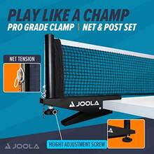 JOOLA Premium Inside Table Tennis Net and Post Set - Portable and Easy Setup 72" Regulation Size Ping Pong Spring Clamp Net Black - Negro - Ver 2