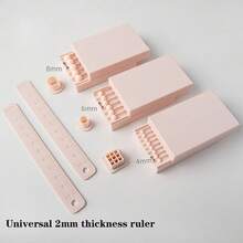 Mold + Cutter + Thickness Ruler Set, Soft Clay Modeling Tools For Beading, Round Earrings, Polymer Clay Jewelry Making, Includes Mold, Cutter, Thickness Ruler, Jewelry Making Kit - Apricot - View 14