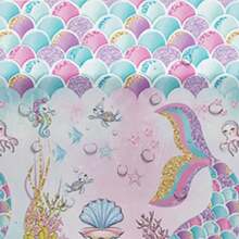 Mermaid Birthday Decorations Tablecloth 3 Pcs Disposable Ocean Theme Glitter Little Mermaid Tail Party Plies Table Cover For Princ Birthday Under The Sea Baby Shower 54in X 108in - Nhiều màu - Xem 4