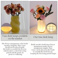 USB Powered Fashionable Creative Vase Lamp, 3 Styles Available, Can Hold Fresh Flowers/Plants, Dimmable, 3-Color Adjustable, Soft Layered Lampshade, Suitable For Home, Bedroom, Living Room, Cafe, Etc. - Fashion - View 5