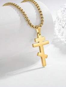 Dây chuyền mặt thánh giá khắc tên riêng, trang sức thời trang làm quà tặng sinh nhật, chất liệu thép không gỉ. - Nhiều màu - Xem 6