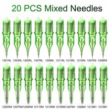 T-REX 20/40/80/100pcs Mixed Tattoo Needle Cartridges Rl/Rm/Rs/M1 Model Disposable Professional Sterilized Safety Round Liner For Cartridge Machines Grips - Green - View 1