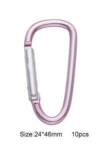 10pcs Aluminum Carabiner Keychain Clips - Assorted Shapes (Star, Heart, Bone, D-Shape) For Keys, Bags & DIY Crafts, Lightweight Metal Snap Hooks For Phone Straps & Outdoor Gear - Aluminum Carabiners - View 24