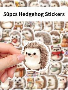 50pcs Hedgehog Cute And Creative Cartoon Stickers DIY Guitar Luggage Refrigerator Water Cup Planner Supplies Decorative Laptop Personalization Stickers - Multicolor - View 5