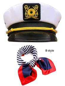 Sombrero de marinero versátil con protección solar, con letra bordada, adecuado para actuaciones de vacaciones, fiestas, cosplay como gorra de marinero/marina, verano, playa - Multicolor - Ver 11