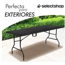 SELECTSHOP Mesa Plegable 1.80 Metros Comedor para Jardin Plegable Mesas De Plastico Resistente Tipo Portafolio de Trabajo Multiusos Comedor Grande para Jardin Negra  0581957 - Negro - Ver 5