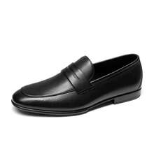 Men's Genuine Leather Penny Loafers Higher Quality  Classic Dress Shoes Comfort Slip On Lightweight Formal Casual(Runs Large, We Recommend Ordering A Half Size Down) - màu đen - Xem 9