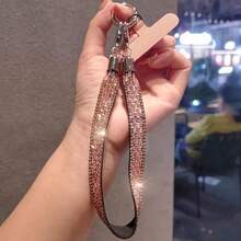 1条宽版水晶水钻腕带，奢华时尚挂绳，独特个性化高端手机挂饰，防丢钥匙链 - 彩色 - 查看 17