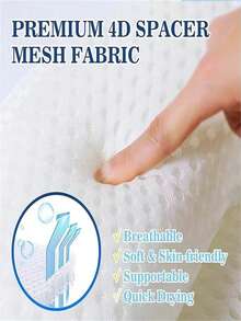 1-Pack Bath Pillow, Bathtub Pillow, Neck Support Cushion, Bathtub Spa Mat, Relaxing Headrest Cushion, Portable Washable Bathtub Accessory, With 4d Breathable Mesh Thickened Soft Bath Pillow - A - View 3