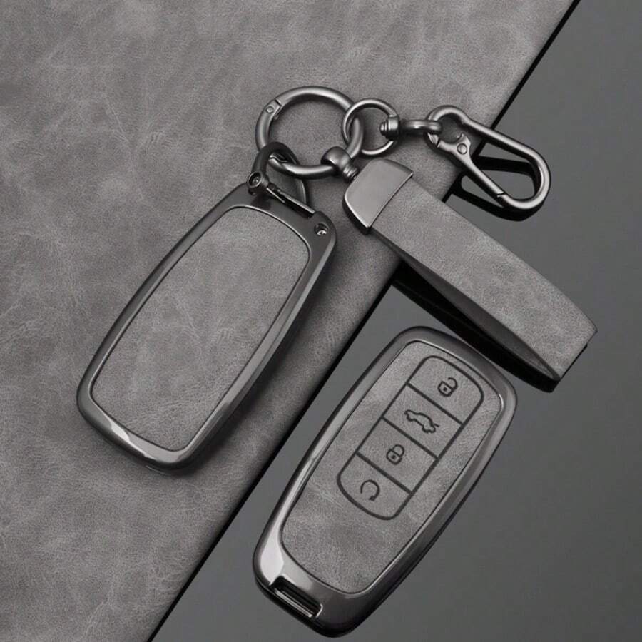 Móc khóa xe hơi bằng kim loại và da, phù hợp với các dòng xe JAECOO J7, J6, J7, J8, Phev 2025, 2024, 2023, Ruigu 9, Chery Ora và các mẫu xe khác. - Jaecoo - Xem 1
