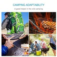 1pc Telescopic Fire Bellows, Stainless Steel Foldable Campfire Fire Starter Tool, High Aesthetic, Portable, Outdoor Camping Tool, Christmas, Halloween, Suitable For Home And Outdoor Camping Use - Multicolor - View 4