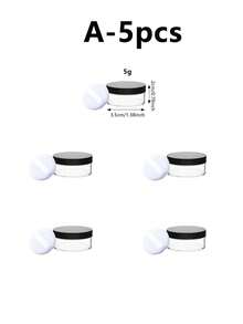 1pc/5pcs Reusable Empty Plastic Loose Powder Jar Cosmetic Powder Puff Case Sifter Cosmetic Containers Portable Loose Powder Case Cheap, Cheapgifts,Gifts, Women's Gifts - Multicolor - View 6