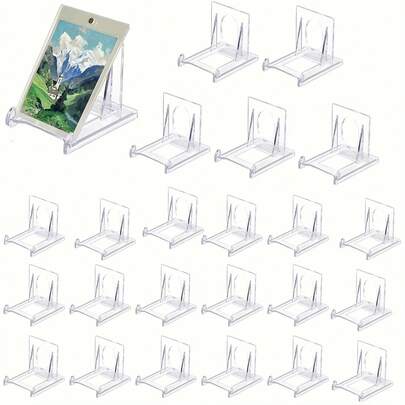 12/24pcs Acrylic Book Stands For Display Adjustable Book Display Stand Clear Acrylic Handbag Stand Holder For Wallet Purse Bag Small Easel Jewelry Displays Organizer For Party Wedding Home Decor Birthday