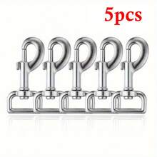 Bộ 5/10 móc khóa xoay công nghiệp chịu lực cao - Móc khóa kim loại xoay 360° phù hợp cho dây xích chó, túi xách, dây thừng và hành lý - Khóa đa hướng chắc chắn, cấu trúc kim loại bền bỉ. - A - Xem 7